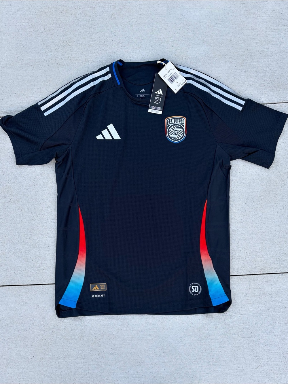 adidas Navy San Diego Men’s Soccer Jersey player version